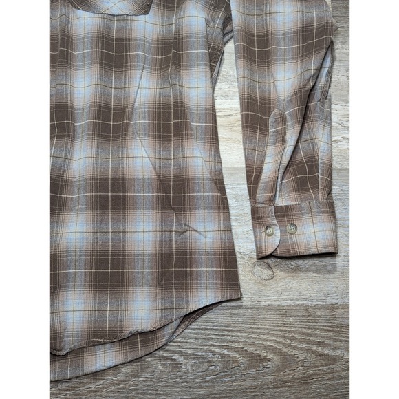 Pendleton Hiker Shirt Mens Large Brown Plaid Button Up Outdoor Cotton Flannel - Picture 4 of 11
